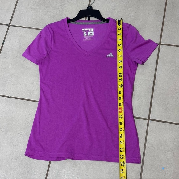 Adidas Ultimate Tee Shirt Small Short Sleeve V Neck Athletic Top - Picture 6 of 6